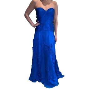 Jovani Strapless Dress Royal Blue
